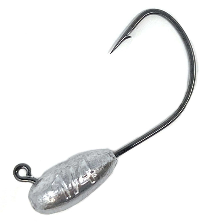 Ten Reaction Tackle lead tube jig heads in 1/8 oz size, designed for fishing, with a durable metal construction and streamlined shape.