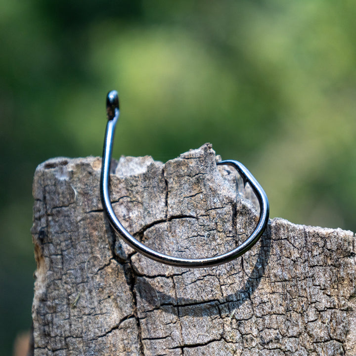 Reaction Tackle Premium Circle Hooks 25-pack, sharp stainless steel fishing hooks for freshwater and saltwater fishing.