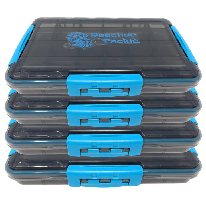 Reaction Tackle Premium Tackle Tray, waterproof with 3 resilient clips, designed for high performance fishing organization.