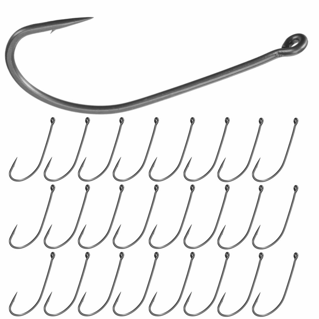 Reaction Tackle Wacky Neko Hooks 25-pack, standard fishing hooks designed for finesse fishing, shown in a clear close-up image.