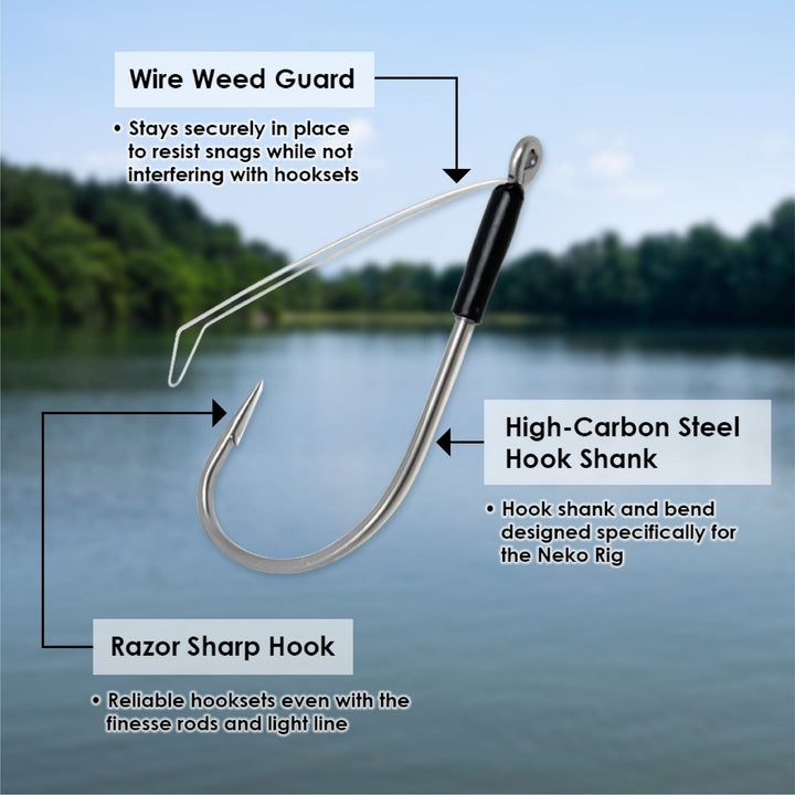 Reaction Tackle Wacky Neko Hooks 25-pack, standard size, featuring durable hooks ideal for fishing and fishing tackle.
