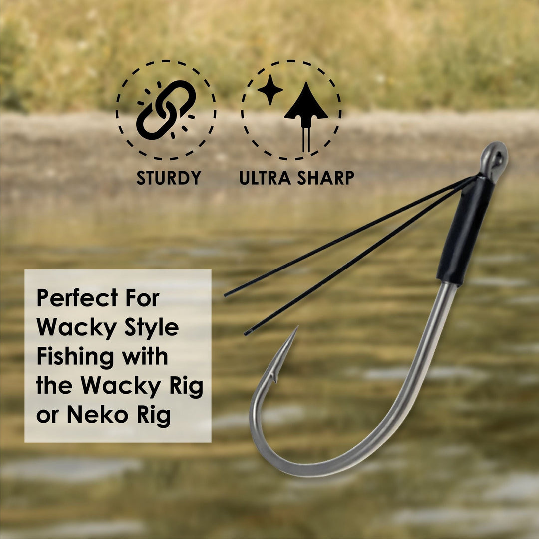 Reaction Tackle Wacky Neko Hooks 25-pack, standard fishing hooks for soft plastics and lure fishing from Reaction Tackle