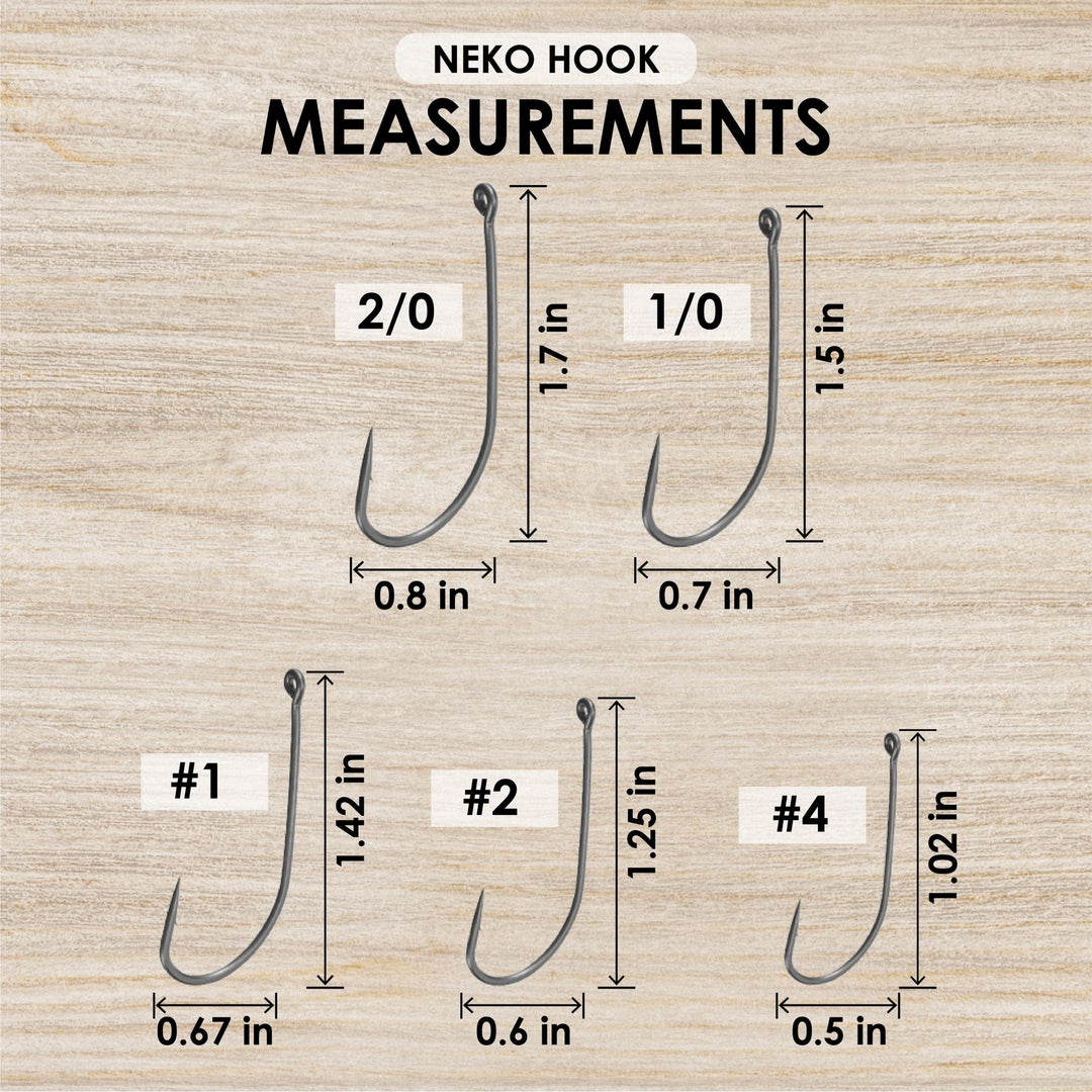 Reaction Tackle Wacky Neko Hooks 25-pack, standard fishing hooks for soft plastics and finesse fishing techniques.