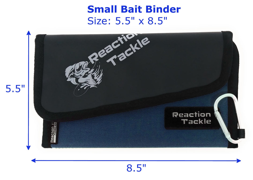 Blue Reaction Tackle Small Bait Binder bag for fishing bait organization, compact and durable for anglers.