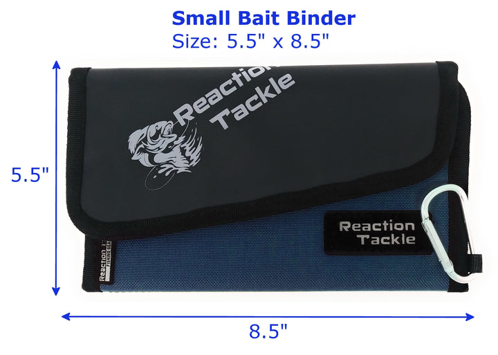 Blue Reaction Tackle Small Bait Binder bag for fishing bait organization, compact and durable for anglers.