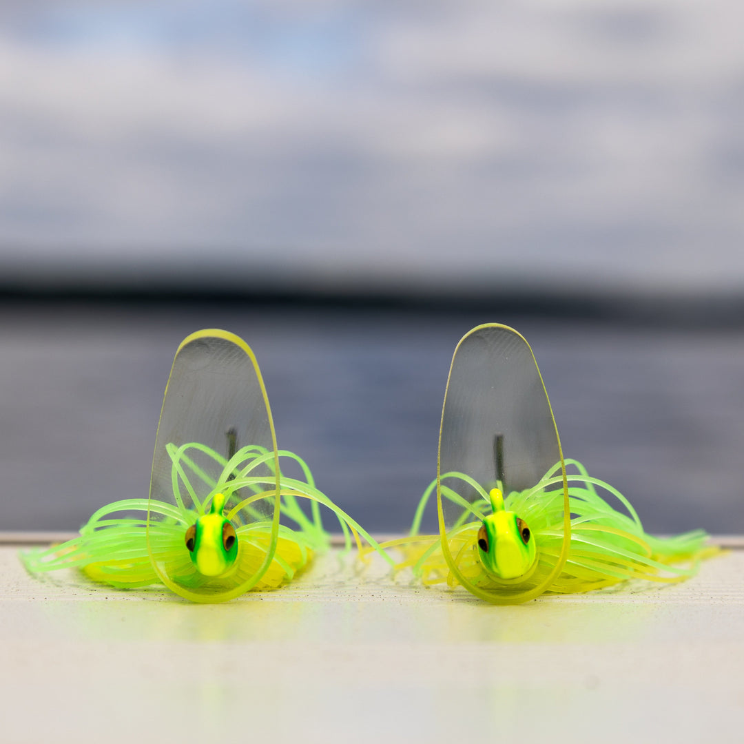 Reaction Tackle Tungsten Scrounger Jigs 2-pack, featuring sleek fishing jigs with weighted design for freshwater and saltwater fishing.