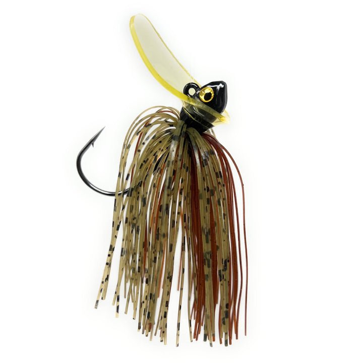 Reaction Tackle Tungsten Scrounger Jigs 2-Pack, close-up of two fishing jigs with detailed metal and hook design.