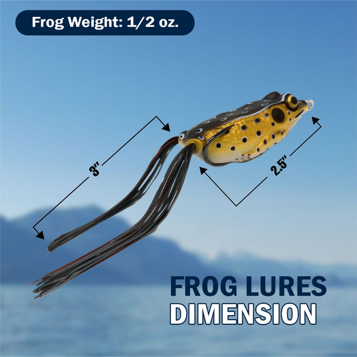 Reaction Tackle 2.5-inch Hollow Body Frogs 2-Pack for fishing, showing detailed close-up of the soft plastic frog lures.