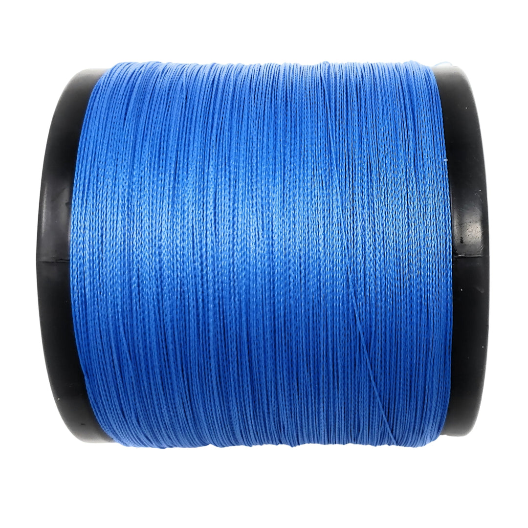 Reaction Tackle braided fishing line in dark blue, 6lb, 150 yards, showing the strong, durable braided fishing line.