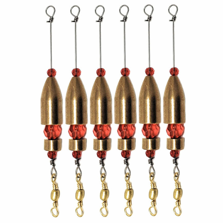 Reaction Tackle Carolina Ready Rigs, 6 pre-rigged brass fishing rigs, 1/8 ounce weight, ideal for fishing enthusiasts
