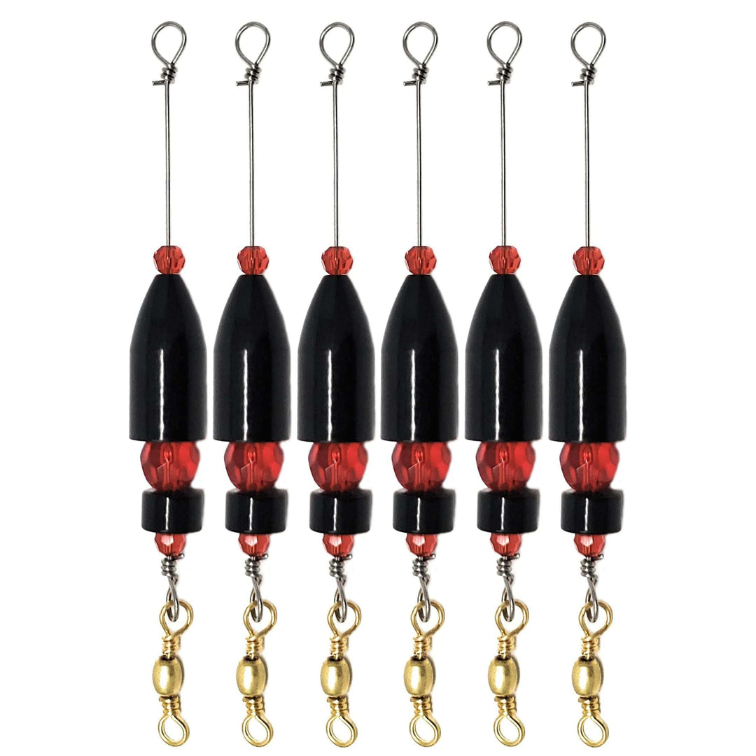 Reaction Tackle Carolina Ready Rigs 6-piece set with pre-rigged brass rigs for fishing, showing the pre-made rigs and hooks.