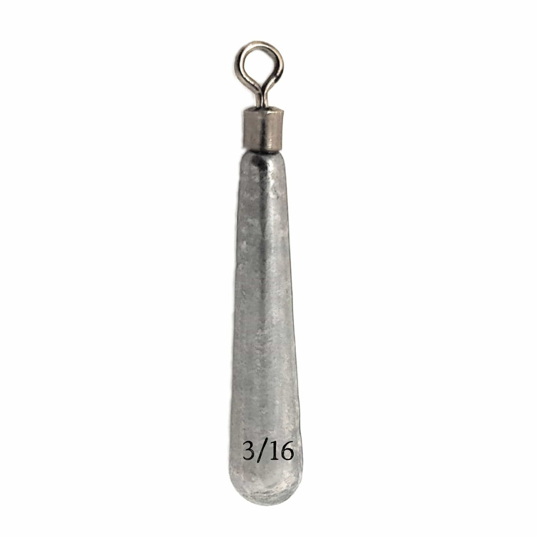 Reaction Tackle tungsten drop shot weights in black, 1/8 oz, skinny design, 8 per pack for fishing tackle and bait presentation.