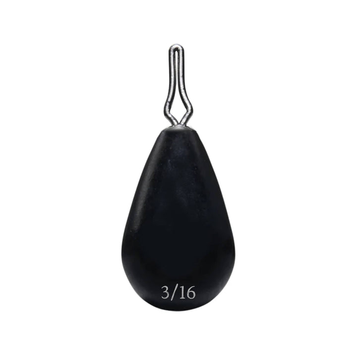 Reaction Tackle Tungsten Drop Shot Weights in black, skinny design, 1/8 oz, pack of 8 for fishing and baitcasting.