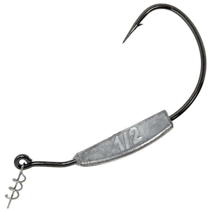 Reaction Tackle lead weighted swimbait fishing hooks, 10-pack, 3/0 size, designed for effective bait presentation and improved casting.