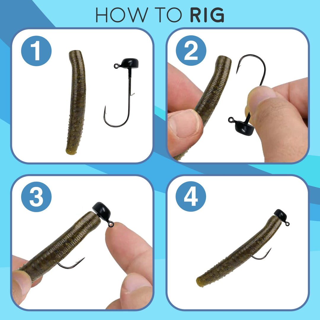 Reaction Tackle Tungsten Ned Rig-Shroom Jigs in black, 1/15 oz, 5-pack, designed for freshwater fishing and fishing jig enthusiasts.