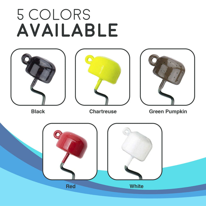 Reaction Tackle Tungsten Ned Rig-Shroom Jigs, 5-pack, black fishing jigs with shroom design, ideal for bass fishing.