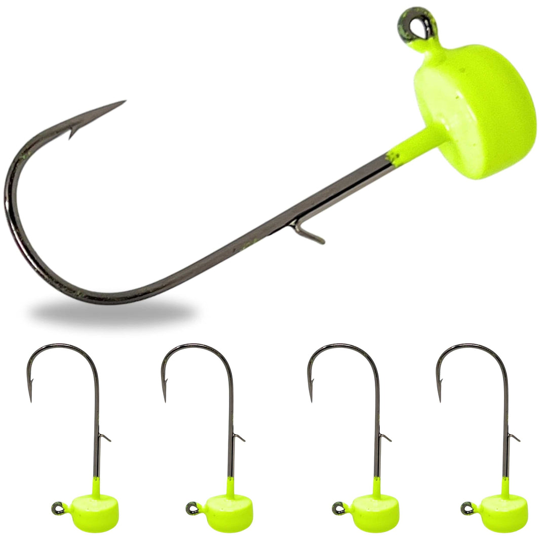 Reaction Tackle Tungsten Ned Rig-Shroom Jigs in black, 1.15 oz, 5-pack, designed for freshwater fishing and bass bait.