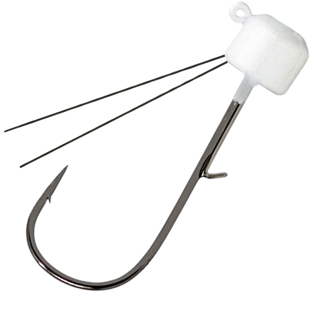 Reaction Tackle Tungsten Ned Rig Shroom Jigs in black, 1/15 oz, 5-pack, designed for fishing enthusiasts.