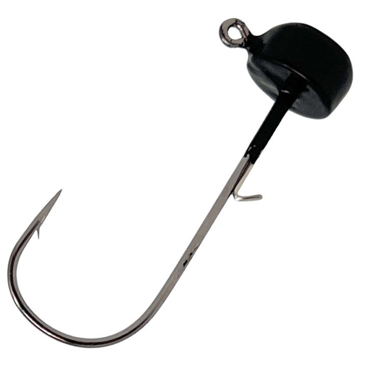 Reaction Tackle Tungsten Ned Rig-Shroom Jigs, 5-pack, black fishing jigs ideal for bass fishing with sleek tungsten design.