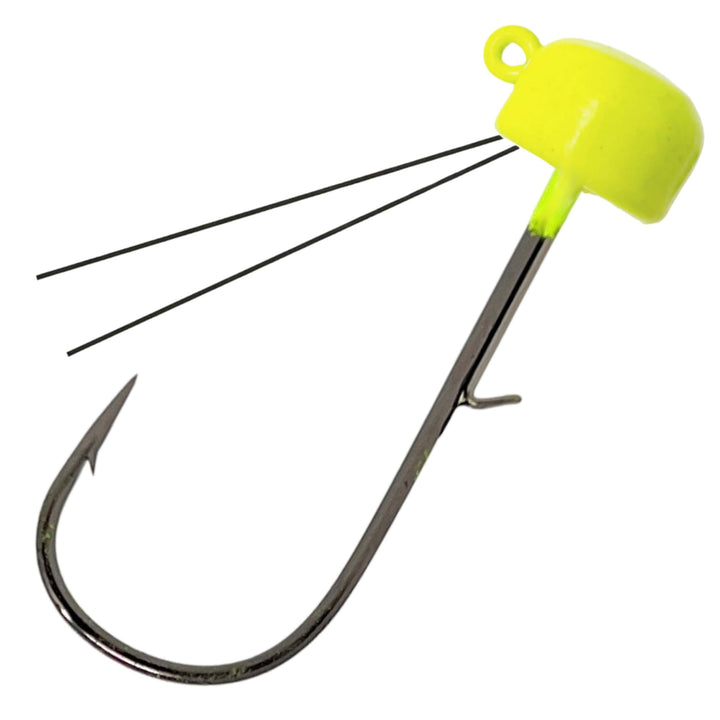 Reaction Tackle Tungsten Ned Rig-Shroom Jigs in black, 1/15 oz, 5-pack, designed for fishing enthusiasts.