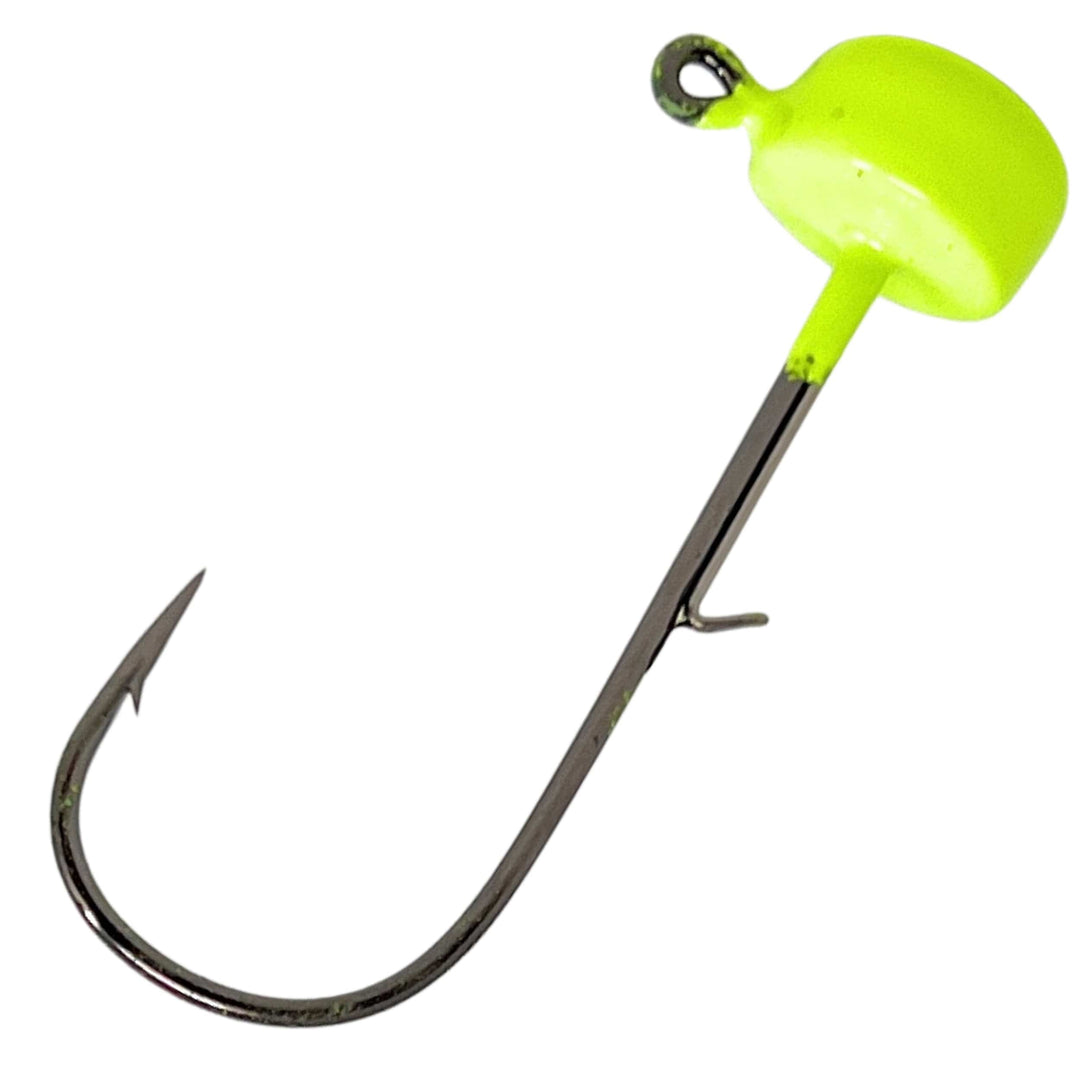 Reaction Tackle Tungsten Ned Rig Shroom Jigs, 5-pack, black fishing jigs with shroom head for bass fishing.