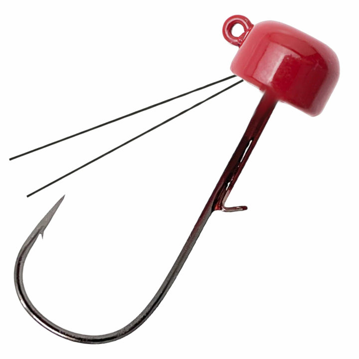 Reaction Tackle Tungsten Ned Rig-Shroom Jigs in black, 1/15 oz, 5-pack, designed for freshwater fishing and bass fishing.