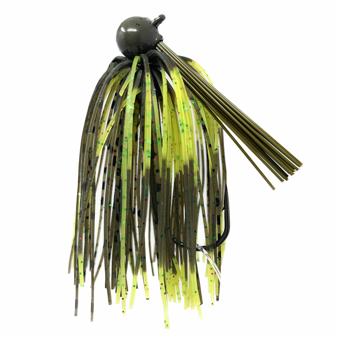 Reaction Tackle Tungsten Football Jigs in black, 1/4 oz, 2-pack, perfect for bass fishing and fishing tackle enthusiasts.