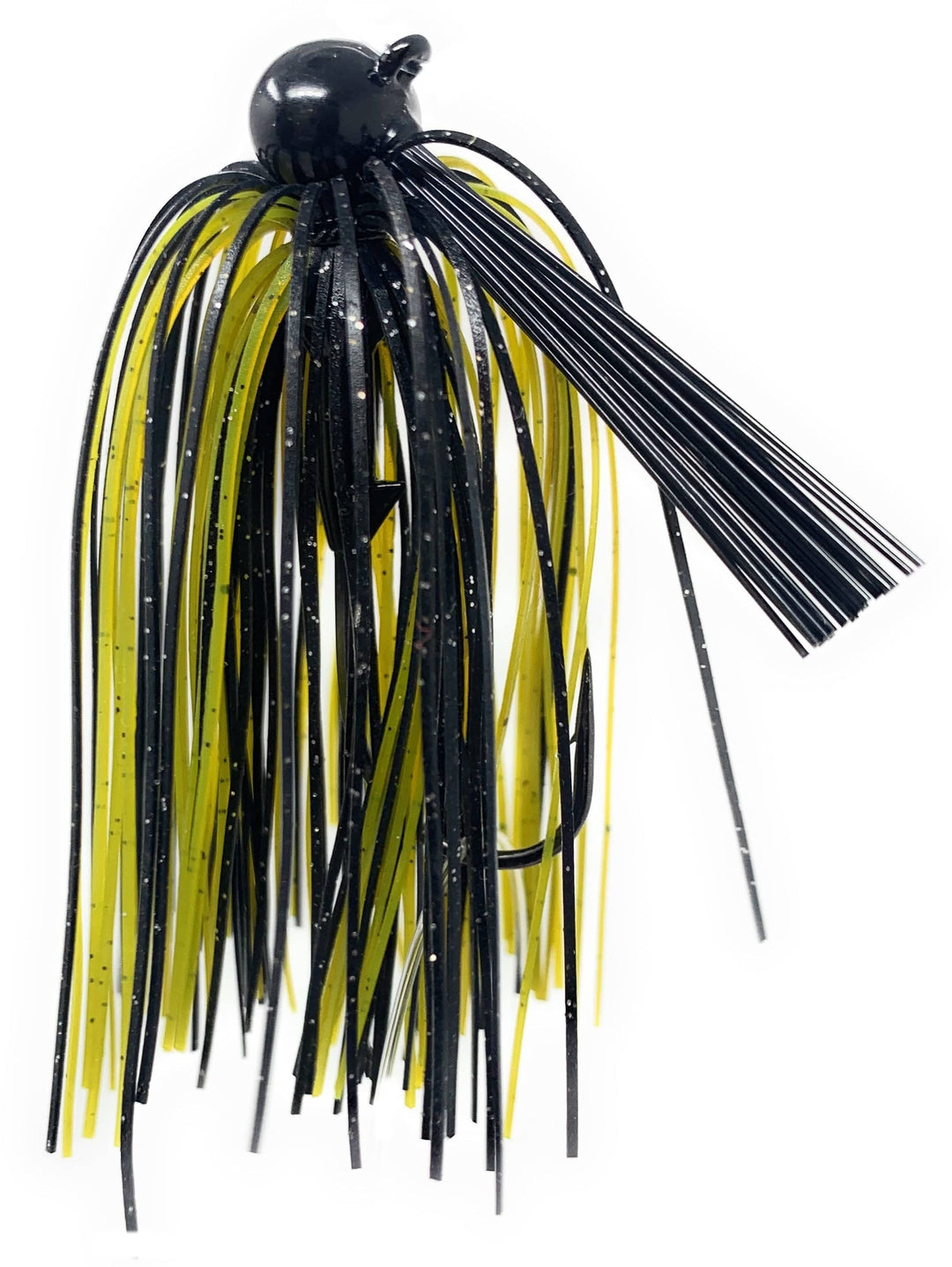 Reaction Tackle Tungsten Football Jigs, 2-pack, black fishing jigs for bass and freshwater fishing, 1/4 oz weight.