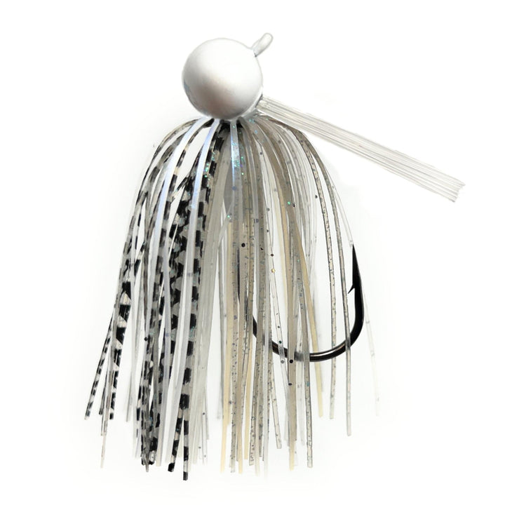 Reaction Tackle Tungsten Football Jigs in black, 1/4 oz, 2-pack, designed for fishing with durable tungsten construction