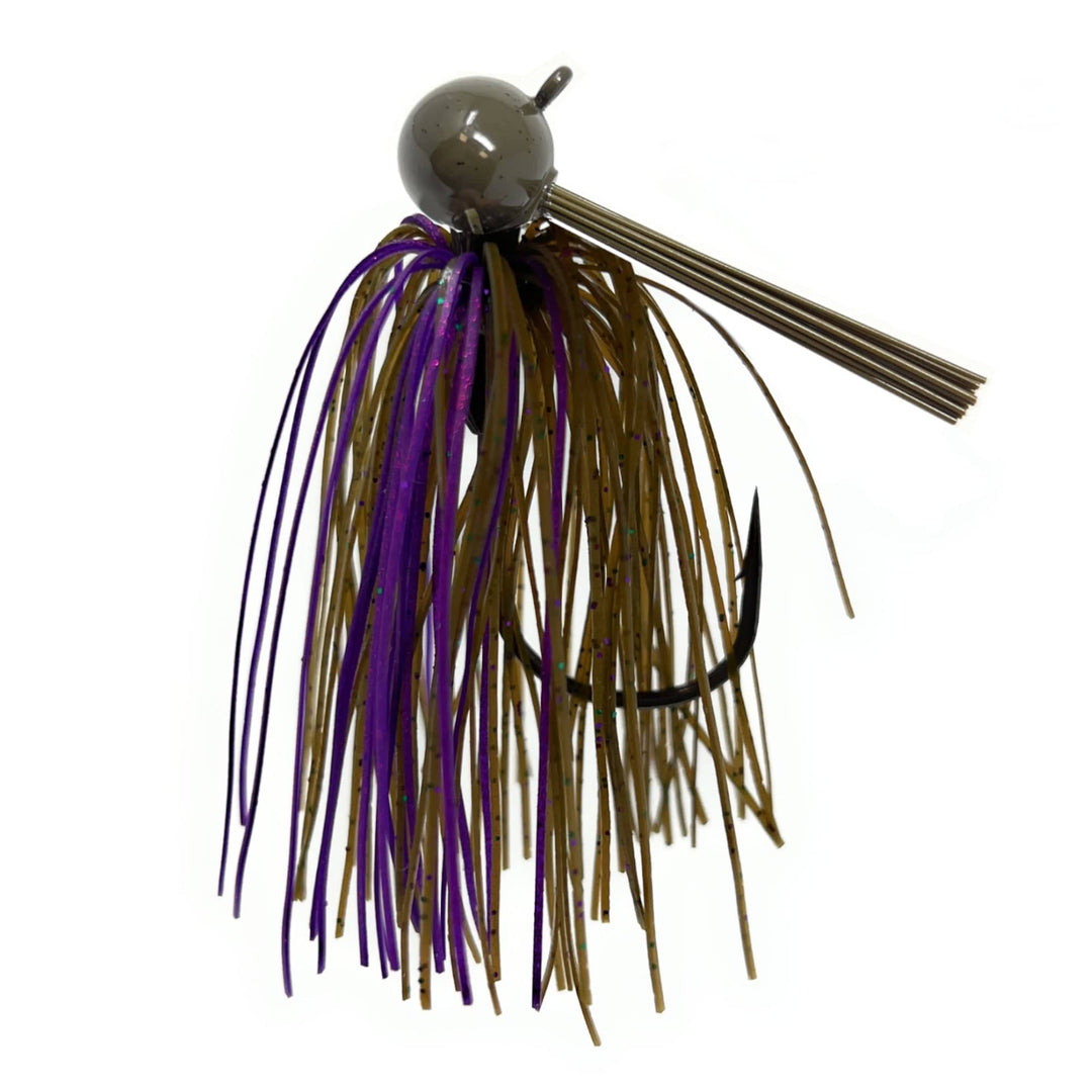 Reaction Tackle Tungsten Football Jigs, 2-pack, black fishing jigs, 1/4 oz for bass and freshwater fishing.