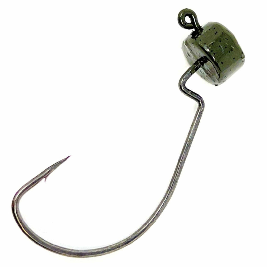 Reaction Tackle Lead Ned Rig Shroom Jigs, 1/8 oz, black, 25-pack, durable fishing jigs for bass fishing.