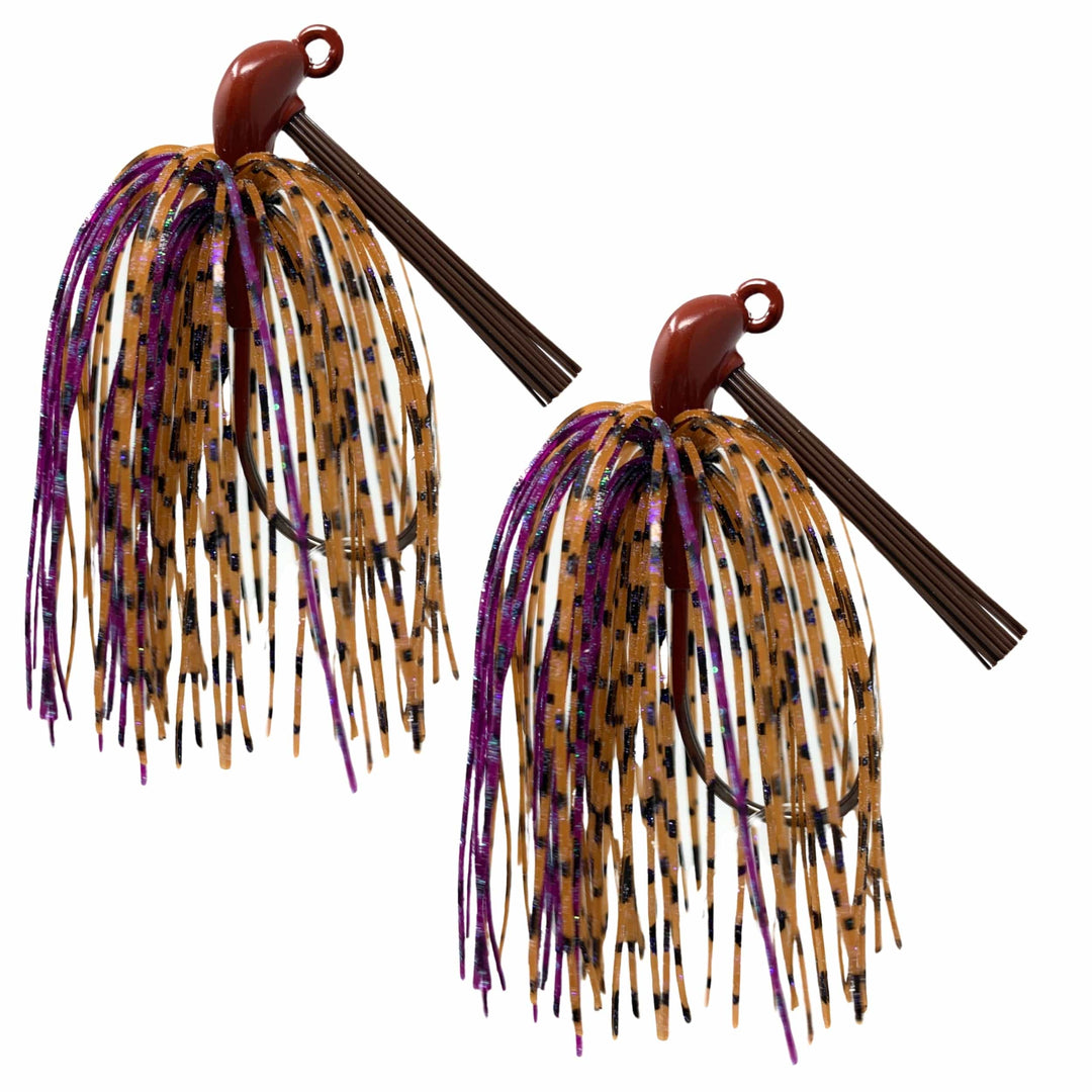 Reaction Tackle Tungsten Flipping Jigs 2-pack, fishing jigs designed for flipping and pitching, with black and green colors.