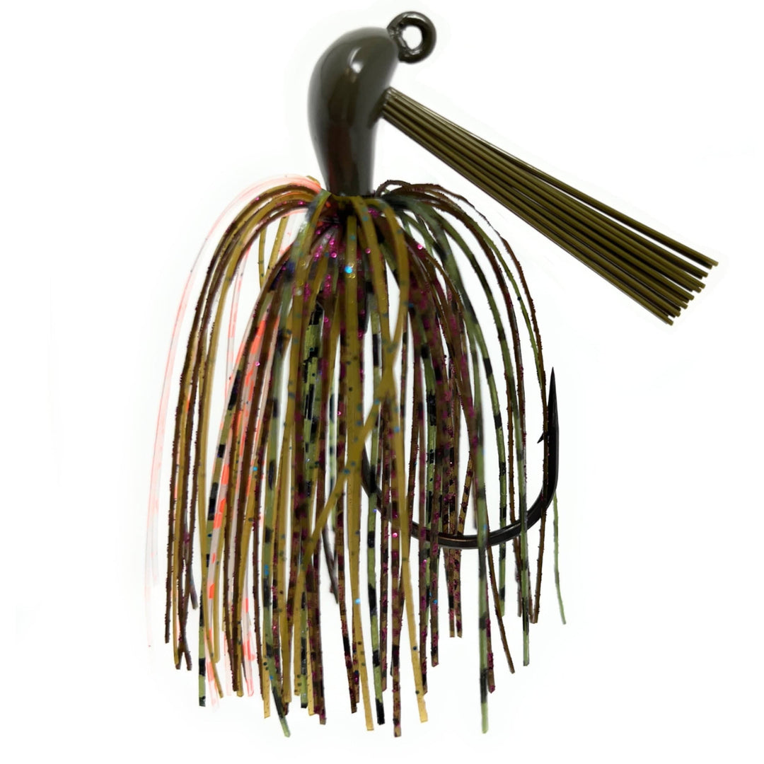 Reaction Tackle Tungsten Flipping Jigs 2-pack, fishing jigs with black and green colors, designed for bass fishing.
