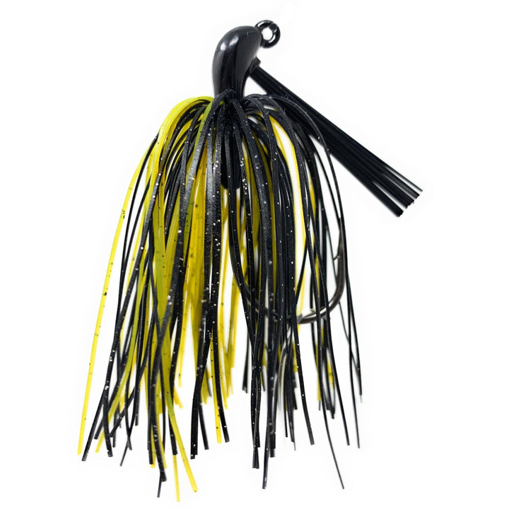 Reaction Tackle Tungsten Flipping Jigs in black, 2-pack, designed for bass fishing, with sleek, compact jig heads and sharp hooks.