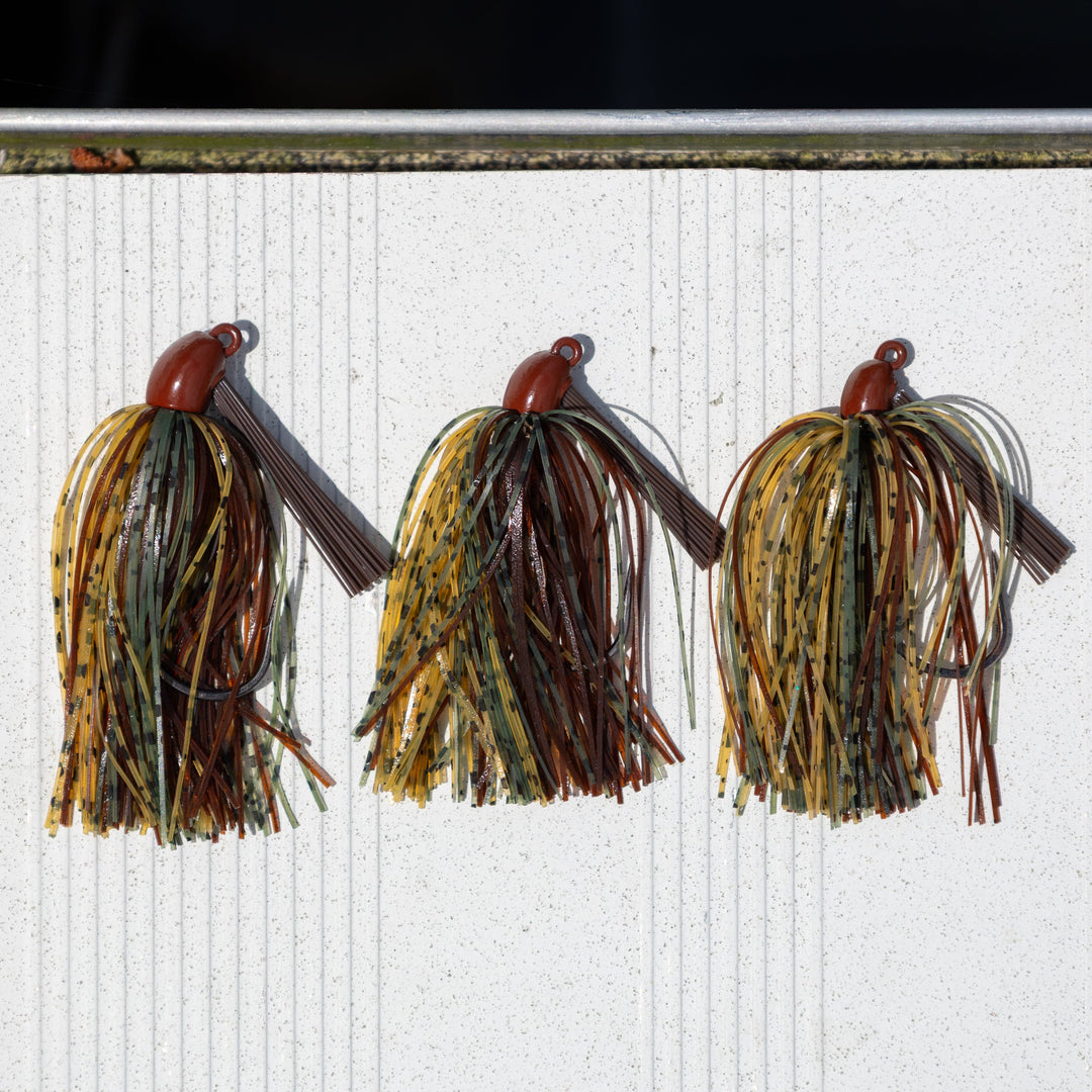 Reaction Tackle Tungsten Swim Jigs in black-blue, 1/4 oz, 2-pack, designed for fishing and angling success.