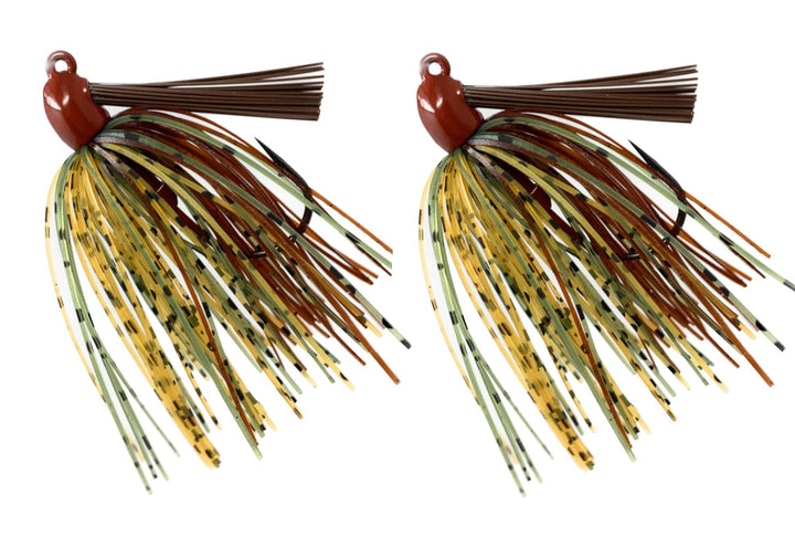 Reaction Tackle Tungsten Swim Jigs in black-blue, 1/4 oz, 2-pack, designed for fishing and angling success.