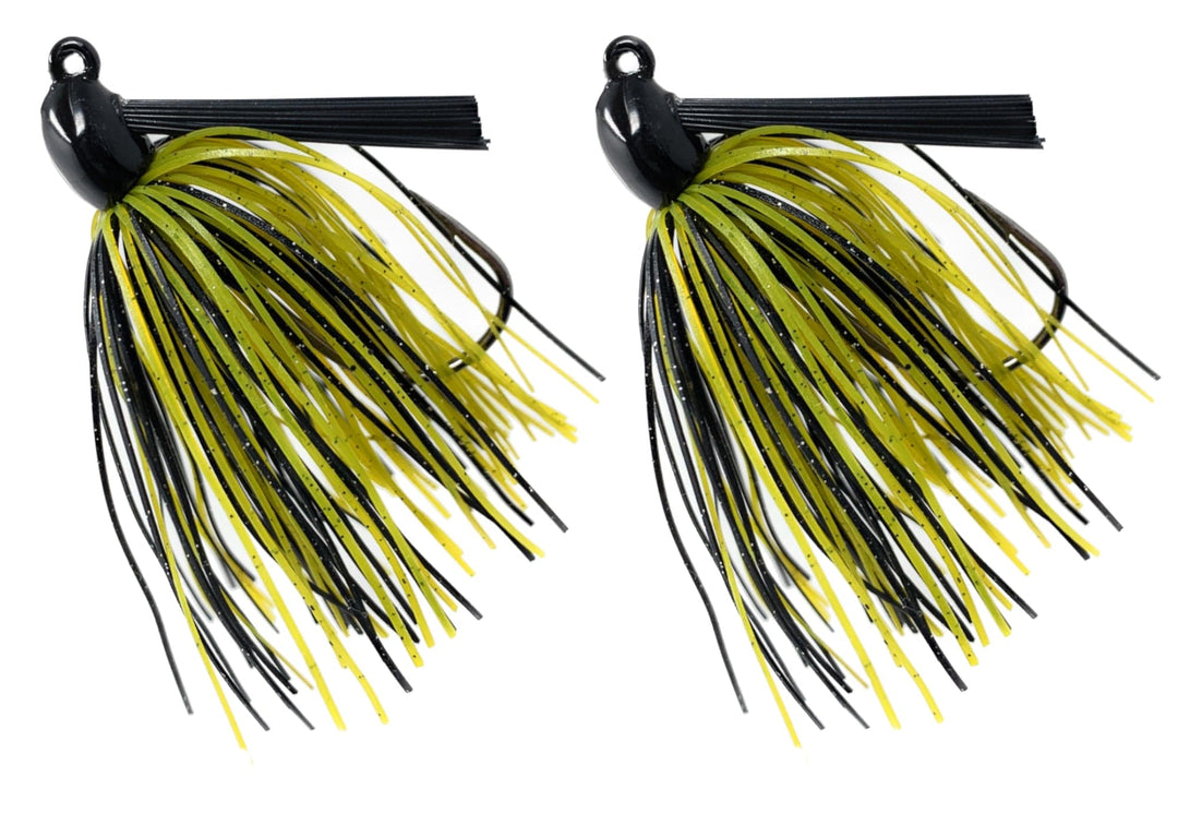 Reaction Tackle Tungsten Swim Jigs in black-blue, 1/4 oz, 2-pack, ideal for fishing and freshwater or saltwater angling.