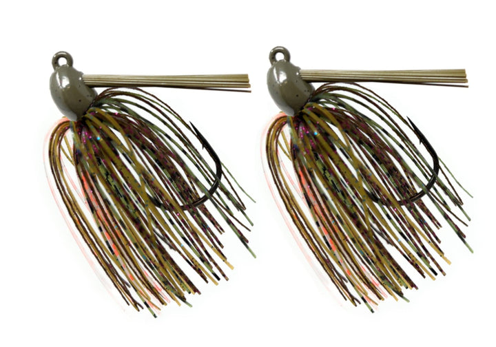 Reaction Tackle Tungsten Swim Jigs in black-blue, 1/4 oz, 2-pack, ideal for freshwater fishing, featuring durable tungsten construction