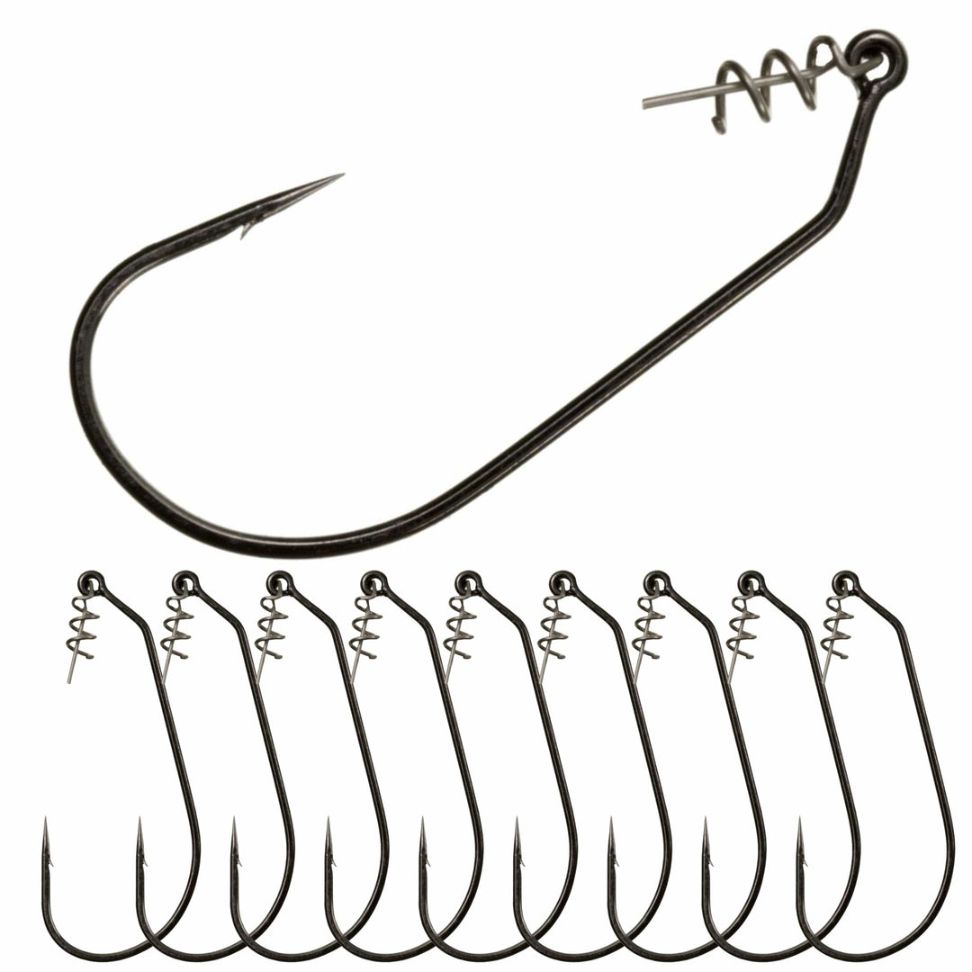 Reaction Tackle Swimbait Hooks, 10-pack, showing sharp fishing hooks designed for swimbaits by Reaction Tackle.