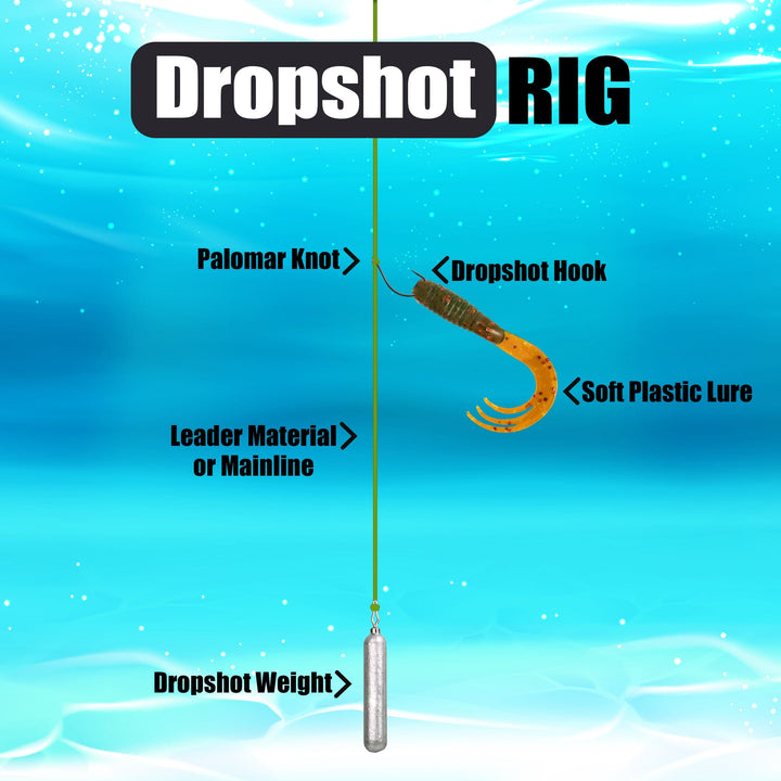 Black Reaction Tackle Drop Shot Hooks, pack of 50, sharp fishing hooks for precise bait and lure presentation.