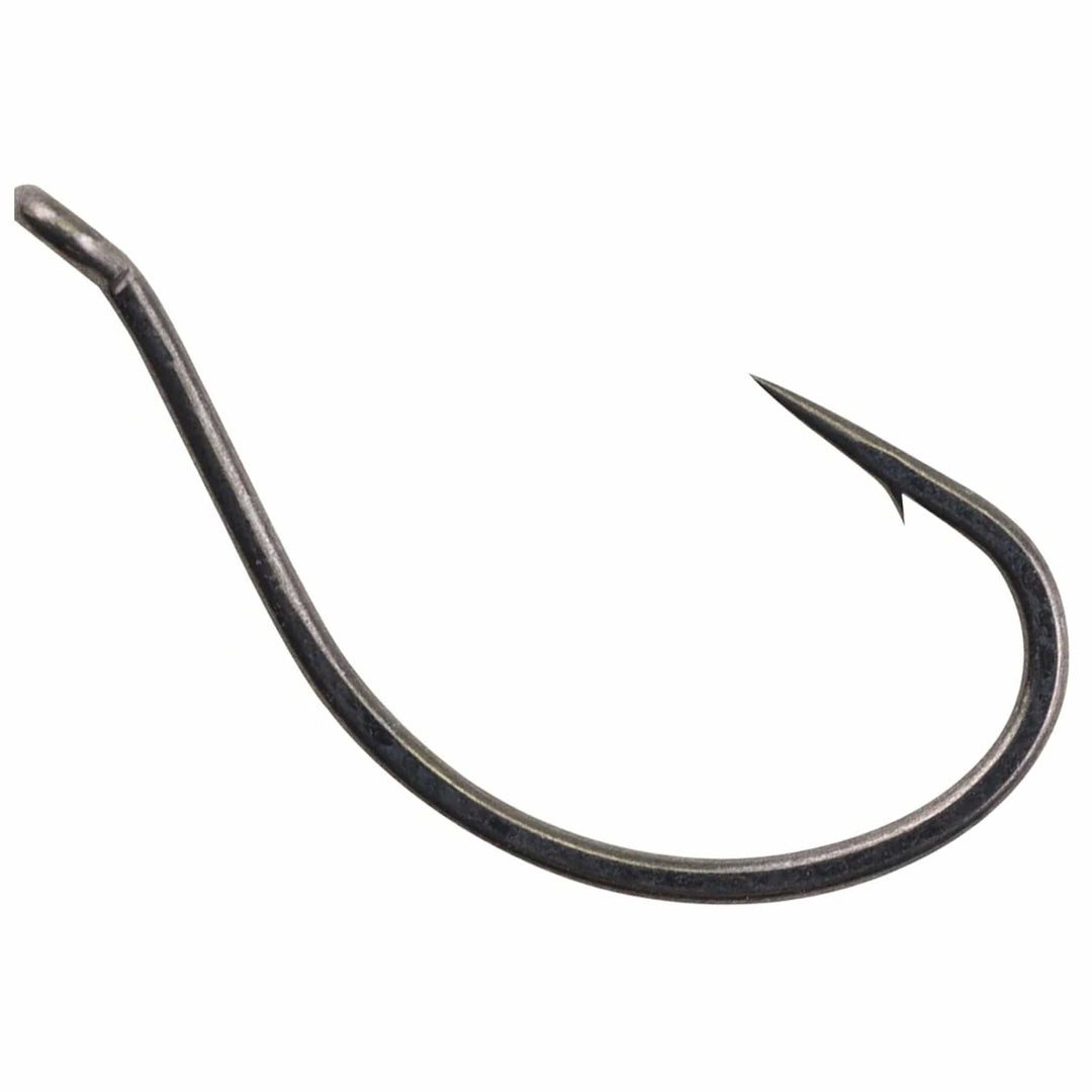 Reaction Tackle Drop Shot Hooks in black, pack of 50, displayed with sharp, durable hooks designed for fishing.