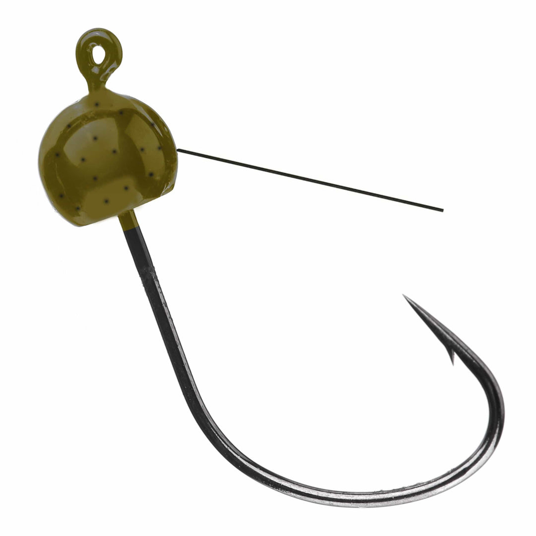 Reaction Tackle Tungsten Wacky Jig Heads 5-Pack, black 1/16 oz fishing jigs for freshwater and saltwater fishing.