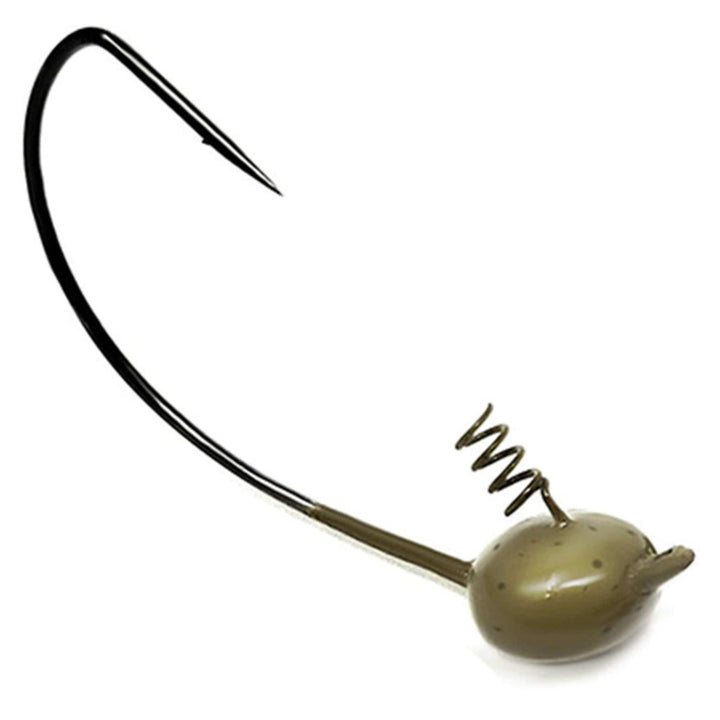 Reaction Tackle Tungsten Shaky Head Jigs 5-Pack in green pumpkin, 1/16 oz, designed for finesse fishing.
