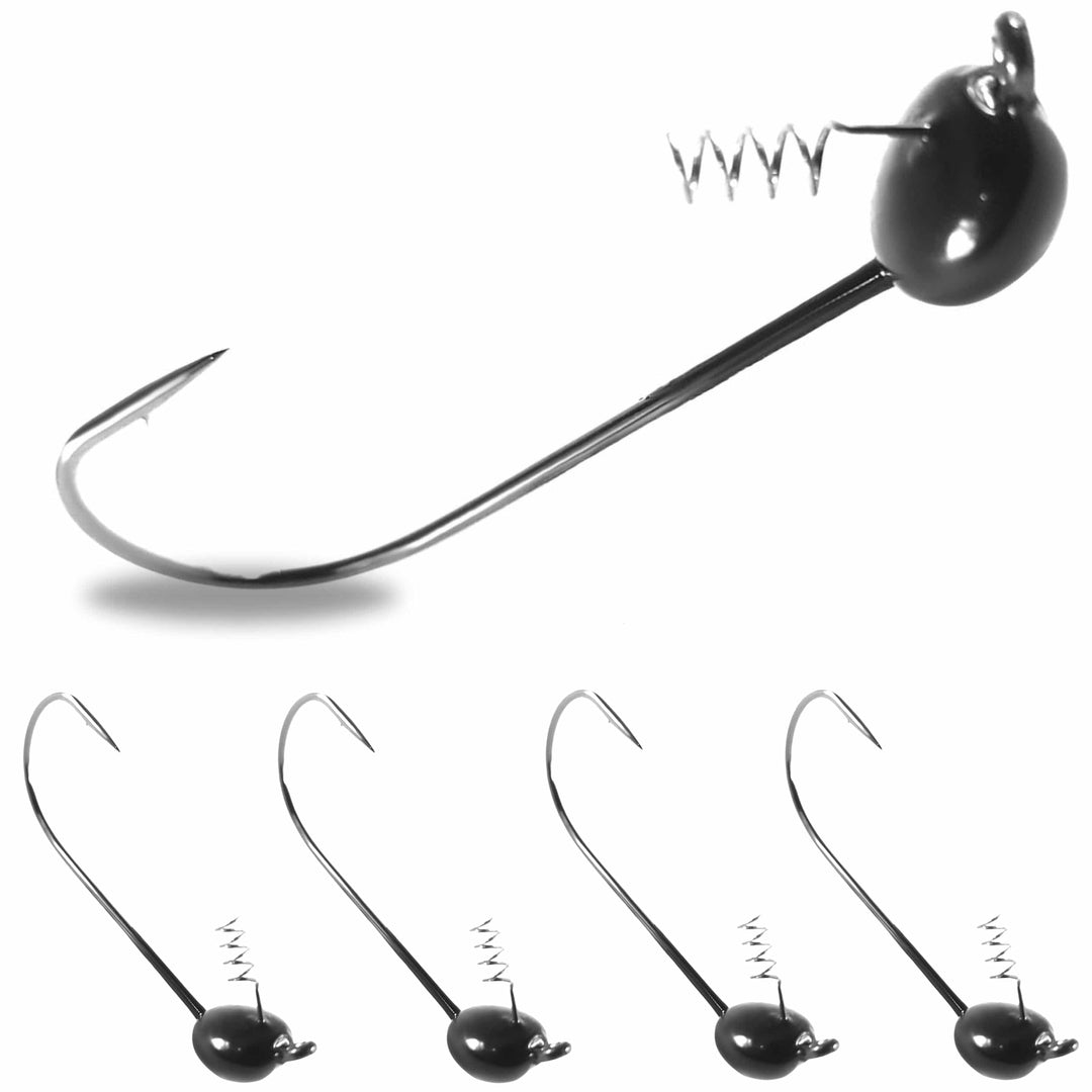Reaction Tackle Tungsten Shaky Head Jigs 5-pack in green pumpkin, 1/16 oz, ideal for bass fishing.