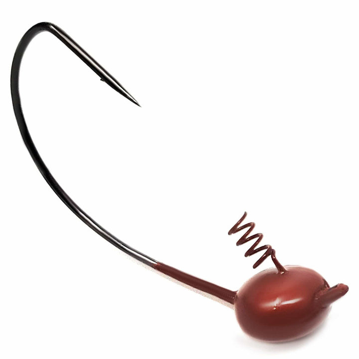 Reaction Tackle Tungsten Shaky Head Jigs in green pumpkin, 1/16 oz, 5-pack, designed for bass fishing.