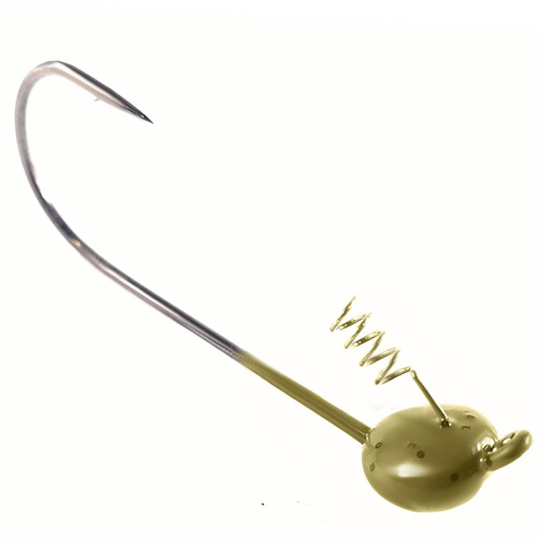 Reaction Tackle Tungsten Shaky Head Jigs 5-Pack in green pumpkin, 1/16 oz, designed for fishing and bass fishing techniques.