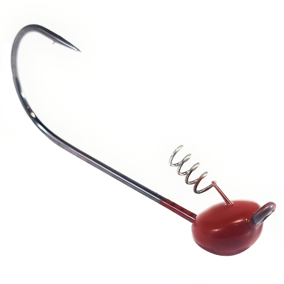 Reaction Tackle Tungsten Shaky Head Jigs 5-pack in green pumpkin, 1/16 oz, designed for finesse fishing with a realistic jig design.