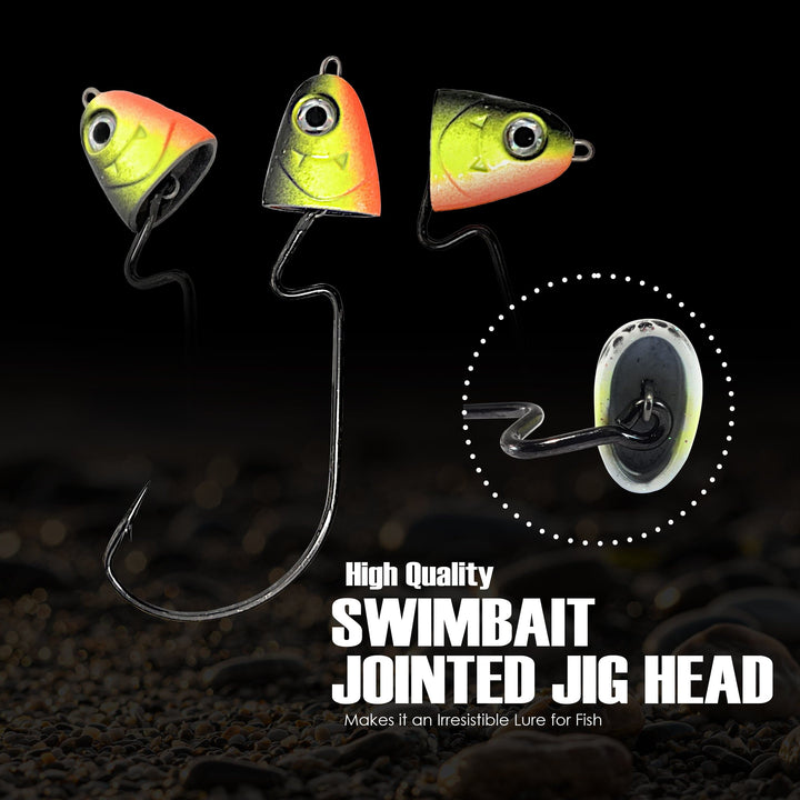 Reaction Tackle tungsten swimbait and jig head, showing detailed design and shape for fishing lures on a white background.