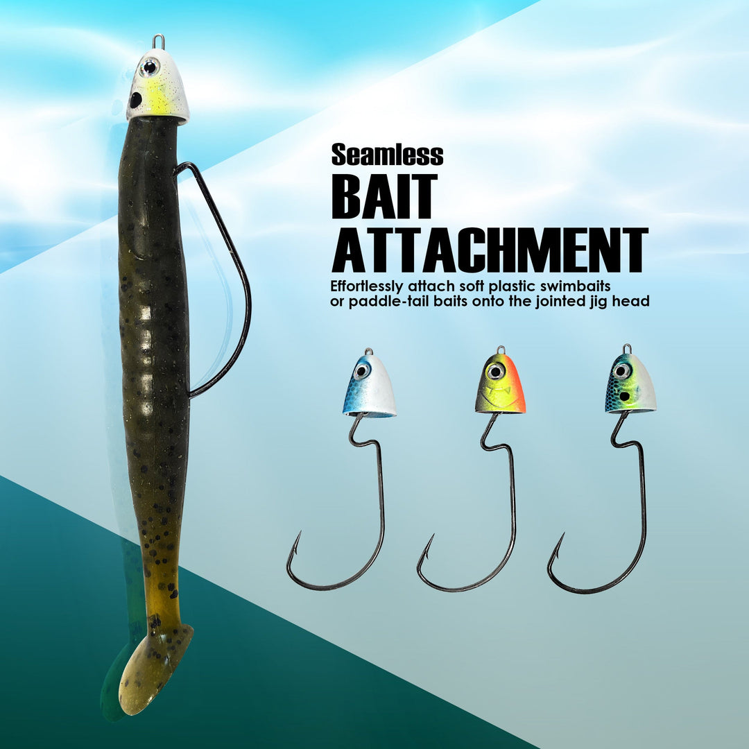 Reaction Tackle tungsten swimbait jig head with a streamlined design, ideal for fishing with soft plastic swimbaits.