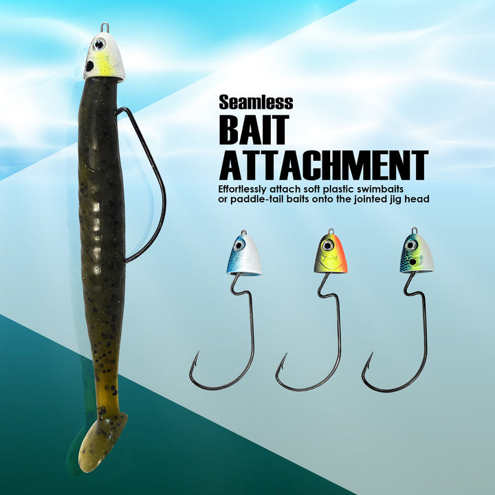Reaction Tackle tungsten swimbait jig head with a streamlined design, ideal for fishing with soft plastic swimbaits.